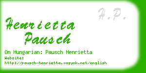 henrietta pausch business card